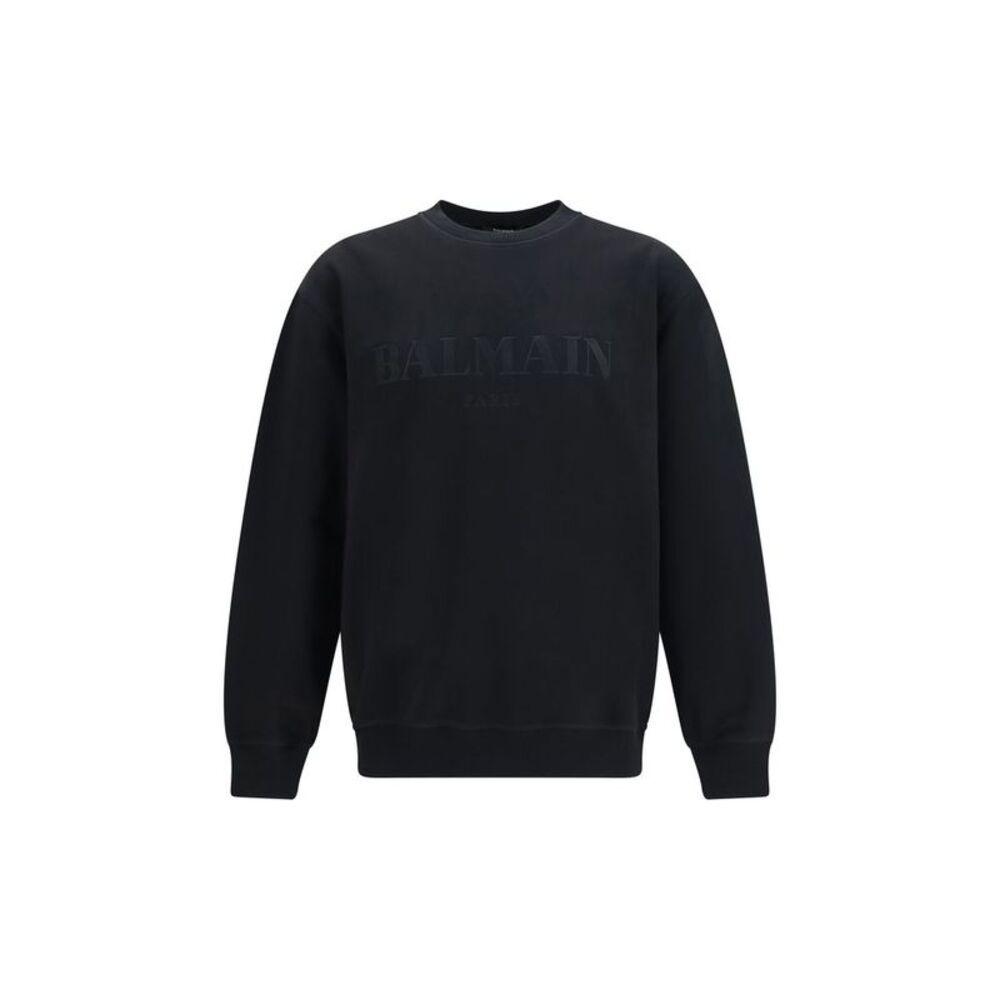 Balmain Black Cotton Men's Sweatshirt